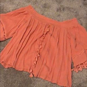 Pink off the shoulder top!